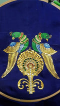 Twin Parrot Heritage Fabric Painting