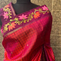 Handmade Thanjavur Painting Work Blouse – Pink & Magenta Designer Saree Blouse