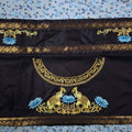 Hand-Painted Thanjavur Elephant & Lotus Black Blouse