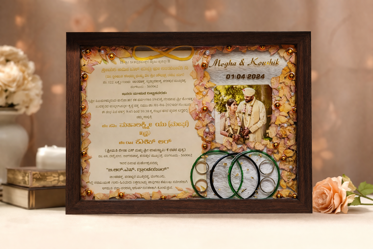 Personalized Wedding Resin Art Frame – 100% Handmade Custom Keepsake