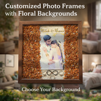 Customized Handmade Resin Floral Photo Frame – Personalized Couple Memory Frame