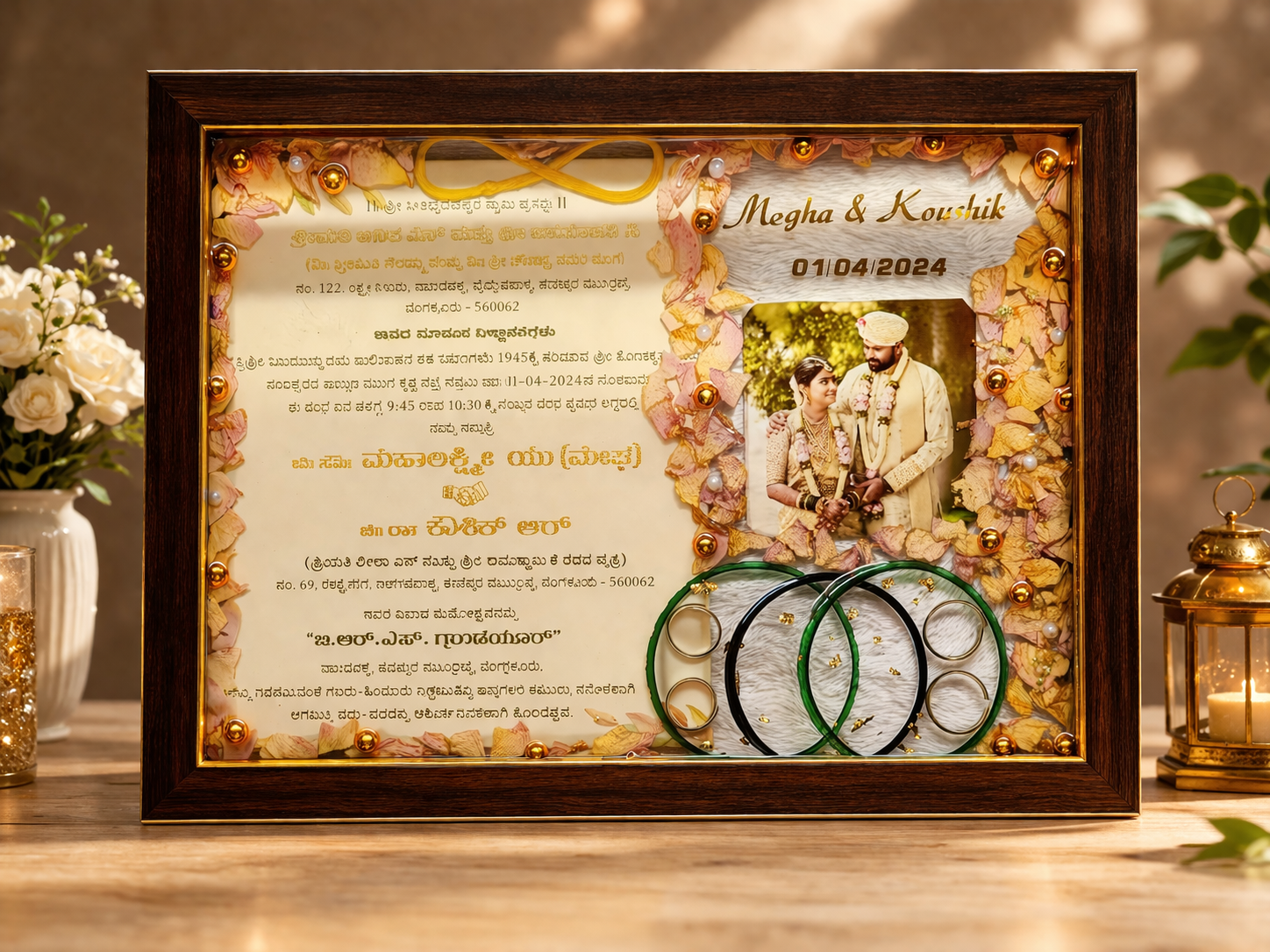 Personalized Wedding Resin Art Frame – 100% Handmade Custom Keepsake