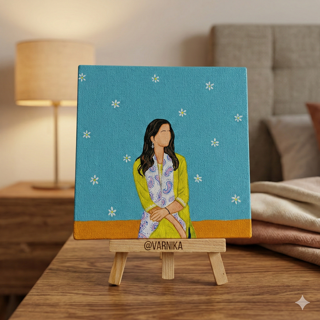 Aesthetic Girl Doodle Canvas