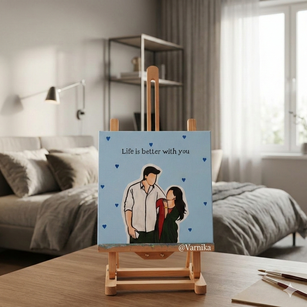 Life is Better With You Doodle Canvas