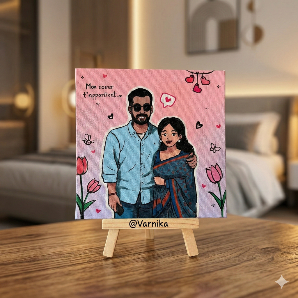 Couple Love Doodle Canvas