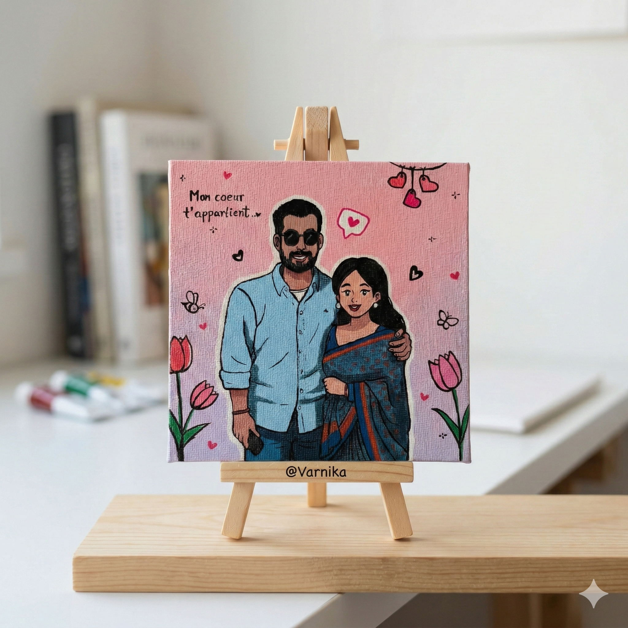Couple Love Doodle Canvas