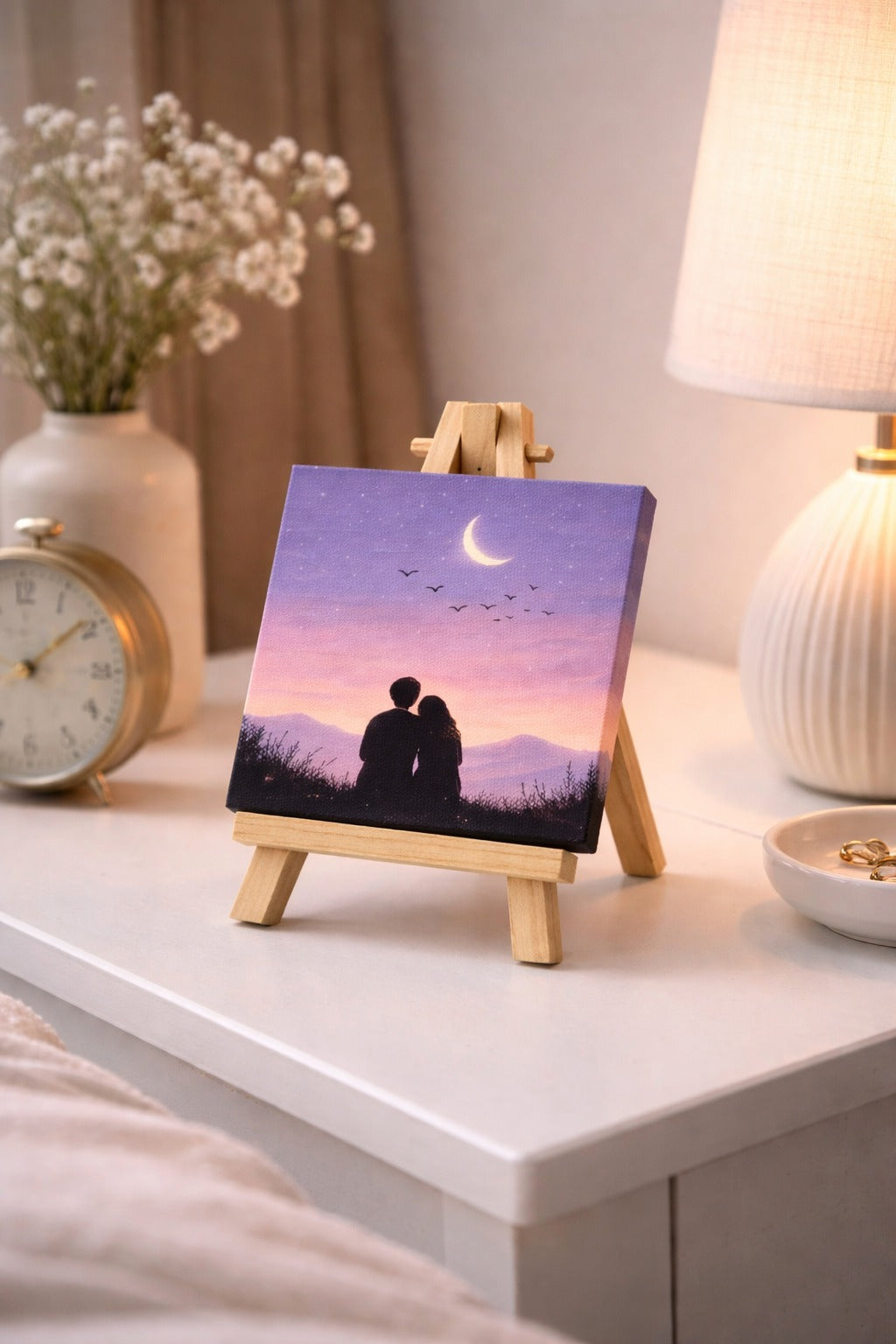 Romantic Moonlight Couple Canvas