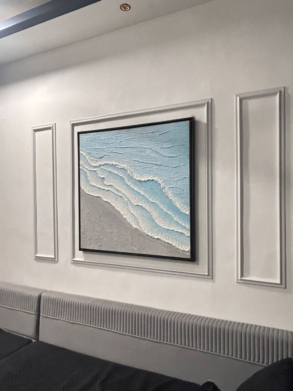 Serene Ocean Waves – Handmade Textured Canvas Art
