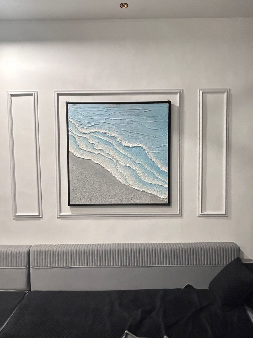 Serene Ocean Waves – Handmade Textured Canvas Art