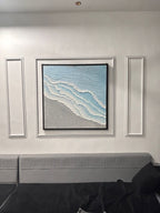 Serene Ocean Waves – Handmade Textured Canvas Art