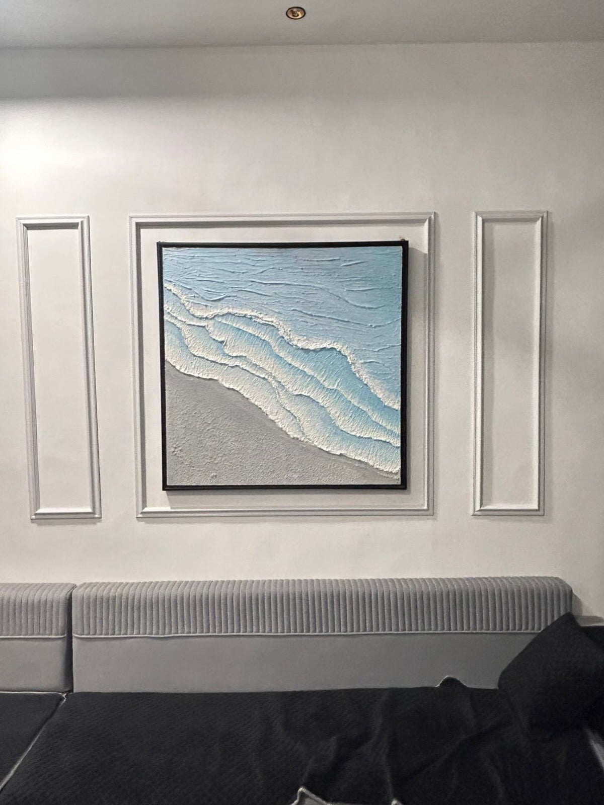 Serene Ocean Waves – Handmade Textured Canvas Art