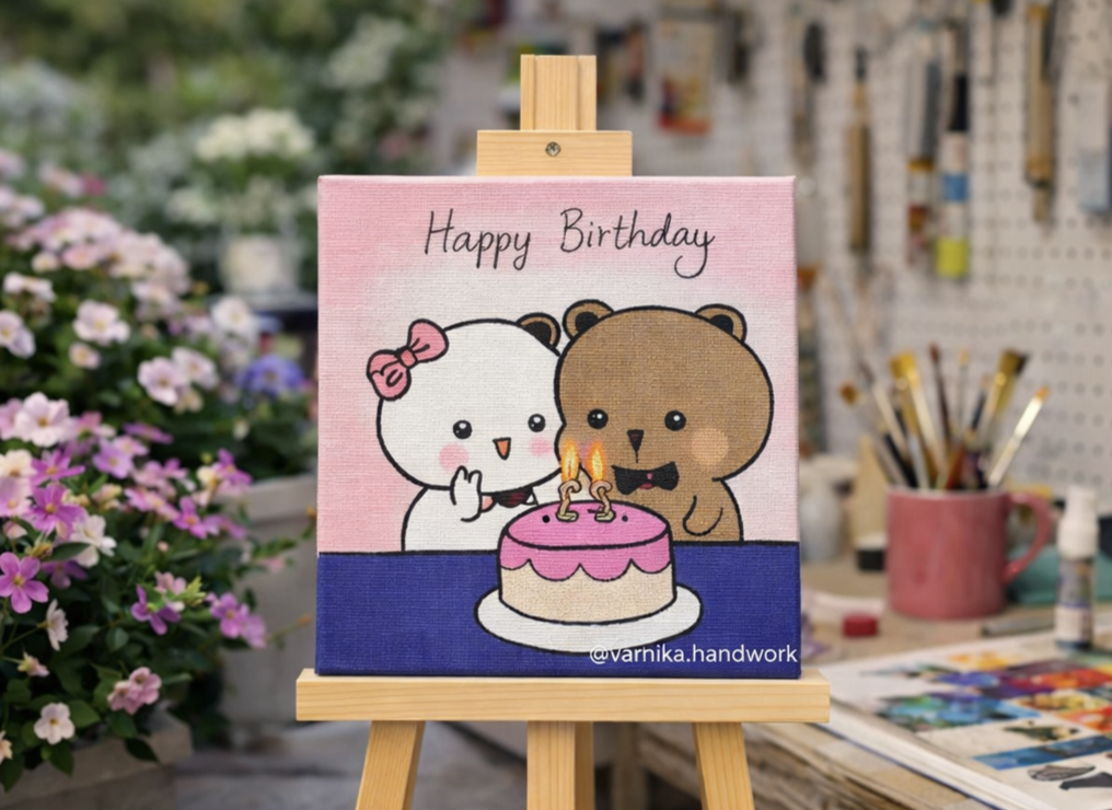 Cute Birthday Doodle Canvas