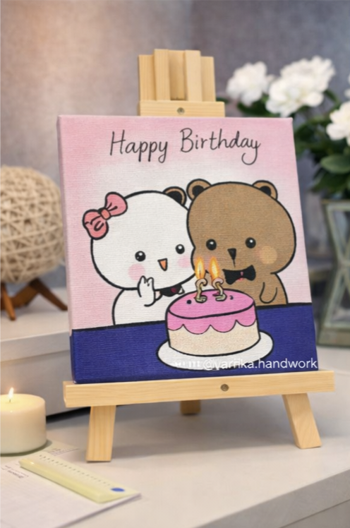 Cute Birthday Doodle Canvas