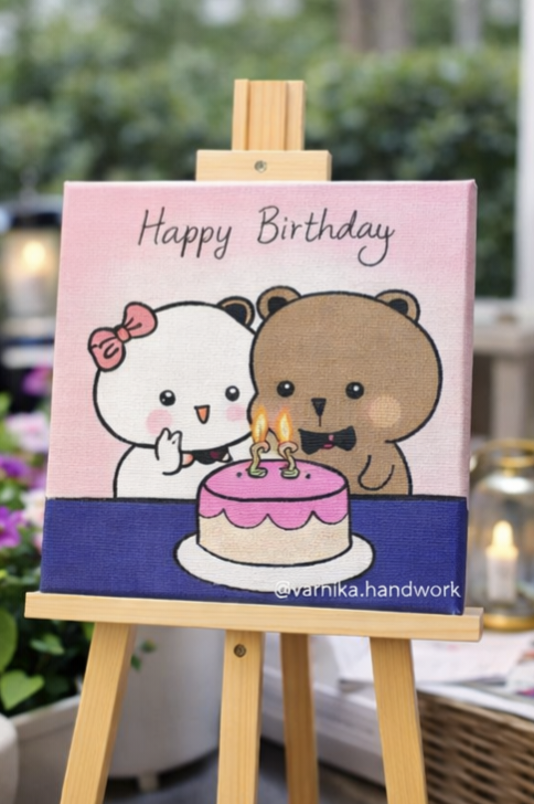 Cute Birthday Doodle Canvas