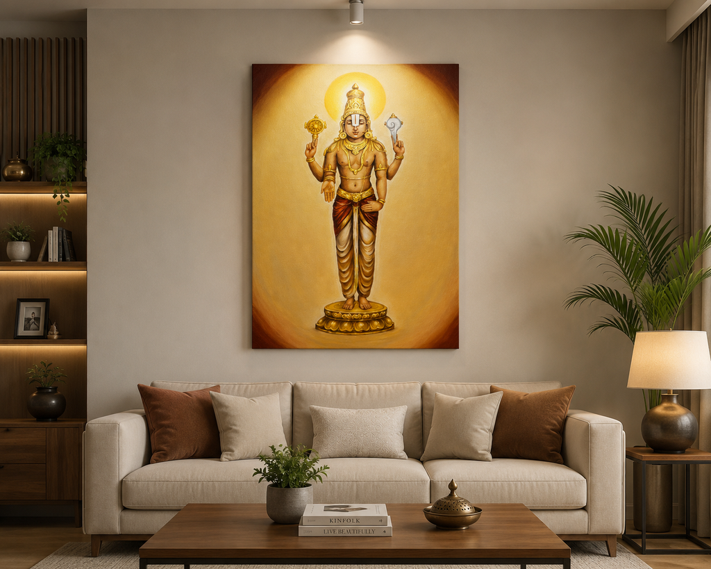 Lord Venkateswara (Balaji) Handmade Canvas Painting
