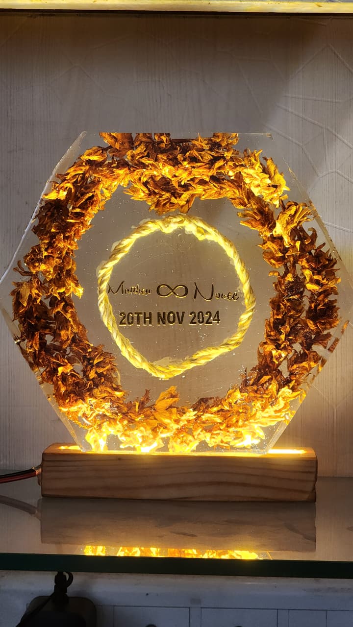 Personalized LED Resin Nameplate – 100% Handmade Custom Memory Art