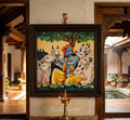Divine Melody of Krishna with Sacred Cows – 100% Handmade Traditional Painting