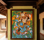Divine Krishna & Radha Kerala Mural Art – 100% Handmade Traditional Painting