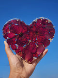 Heart-Shaped Floral Resin Keepsake | Handmade Preserved Flower Art