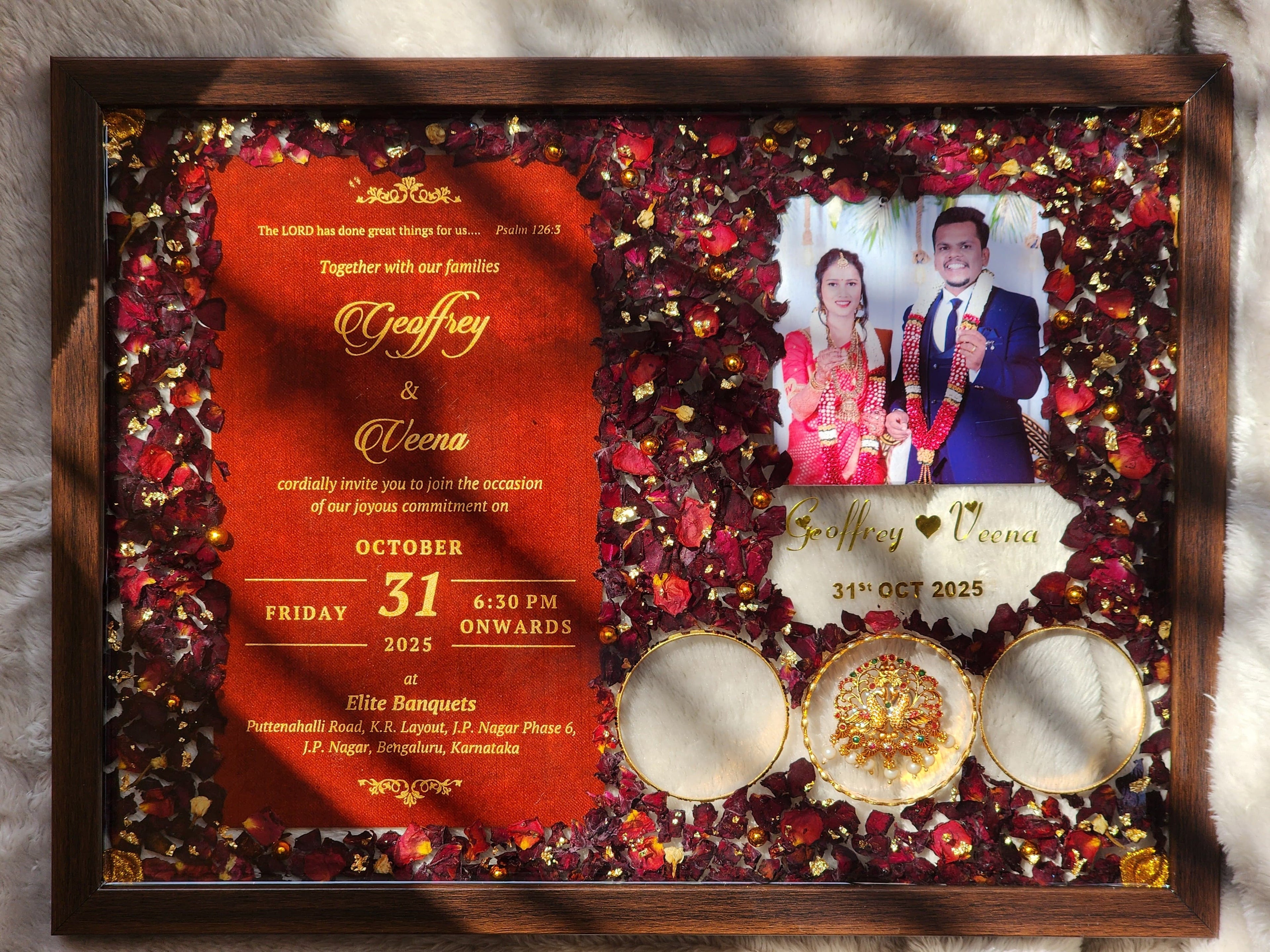Personalized Wedding Resin Memory Frame – 100% Handmade Custom Keepsake Art