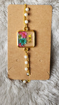 Personalized Floral Resin Bracelet – 100% Handmade Custom Name Jewelry