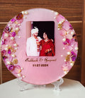 Personalized Peach Pink Resin Photo Frame – 100% Handmade Couple Keepsake