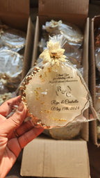 Personalized 50th Anniversary Resin Art Return Gift | Handmade Golden Wedding Keepsake