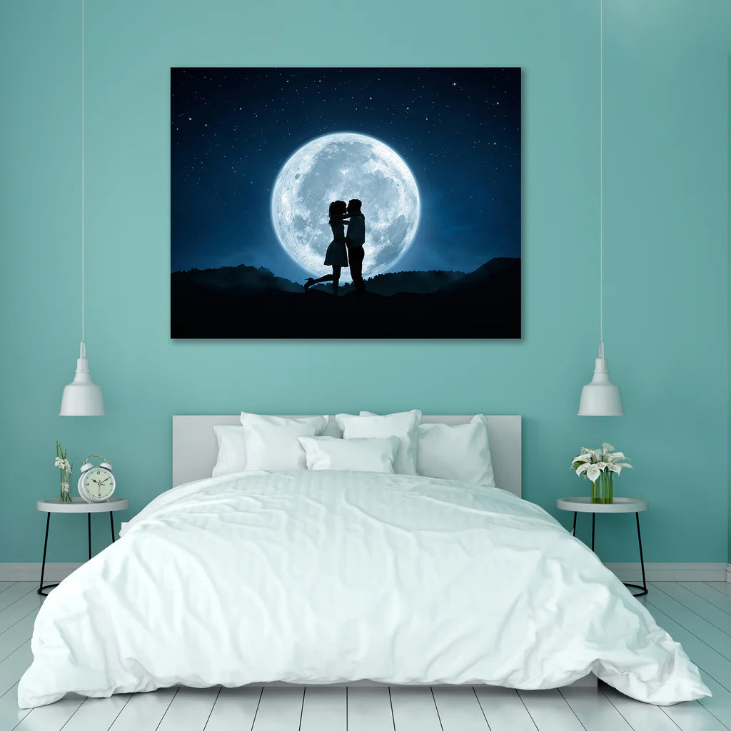 Moonlit Love – Handmade Romantic Canvas Painting