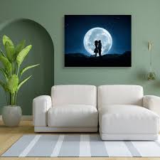 Moonlit Love – Handmade Romantic Canvas Painting