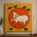Kamadhenu Cow – Traditional Handmade Canvas Painting