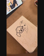 Custom Handmade Girl & Pet Portrait Canvas Painting