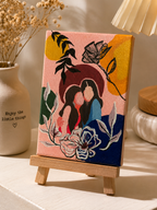 Forever Us – Handpainted Mini Canvas with Wooden Stand