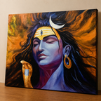 Handmade Lord Shiva Canvas Painting